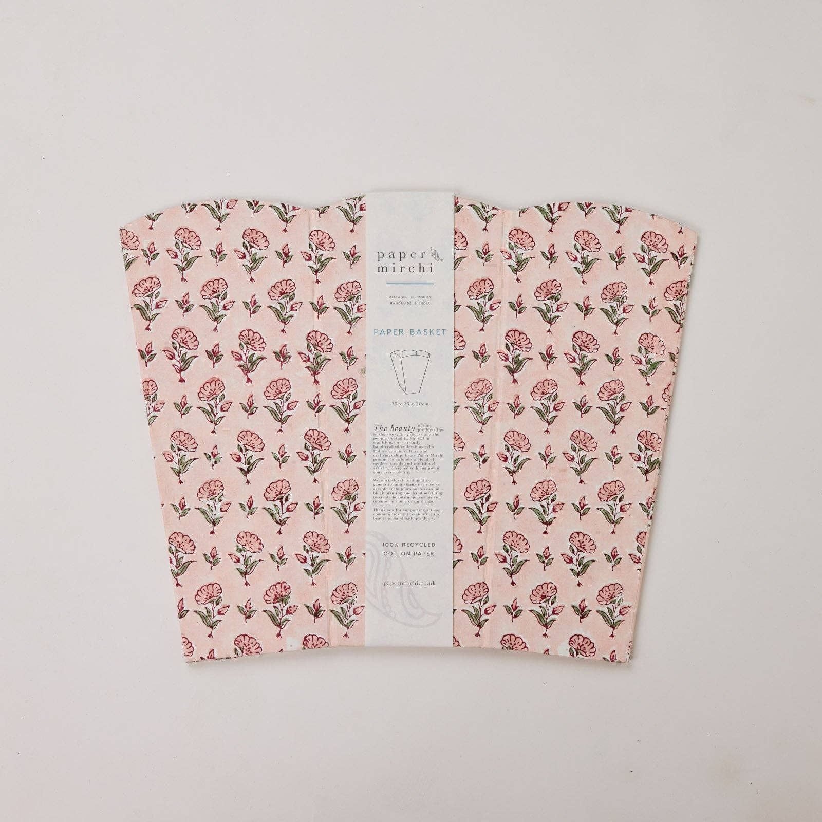 Waste Paper Basket - Ditsy Floral Blush