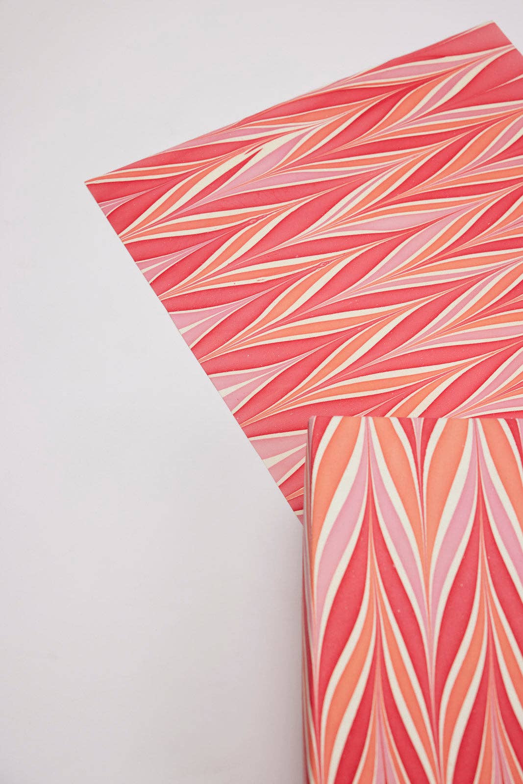Wrapping Paper, Hand Marblled Pink Candy Stripes
