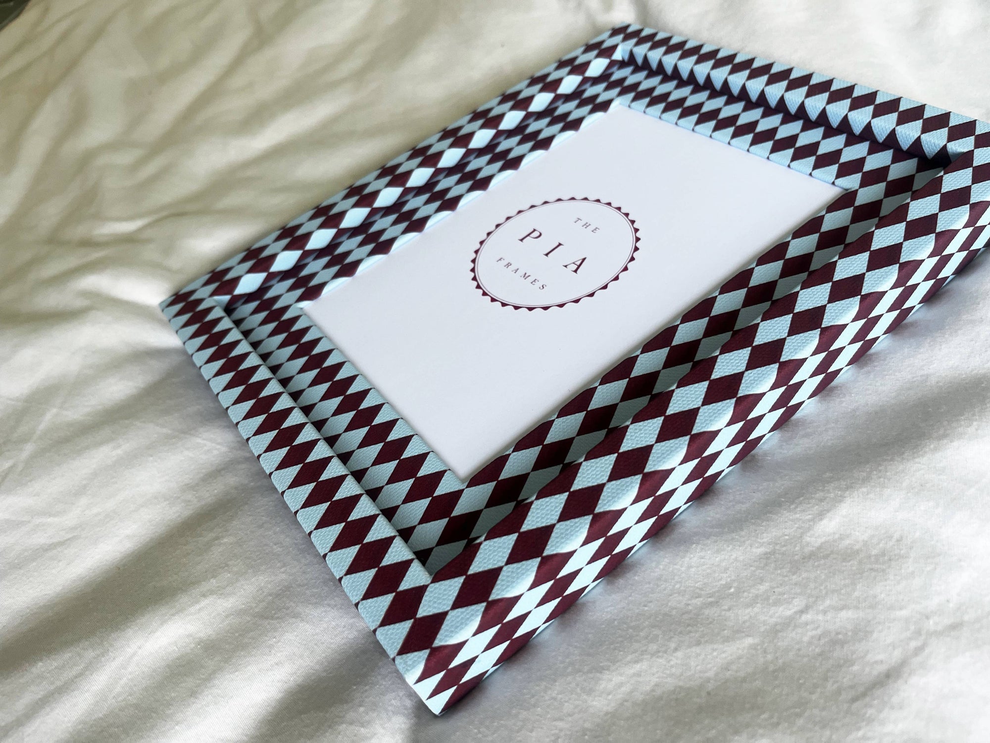 Burgundy & Blue Harlequin Frame, Large
