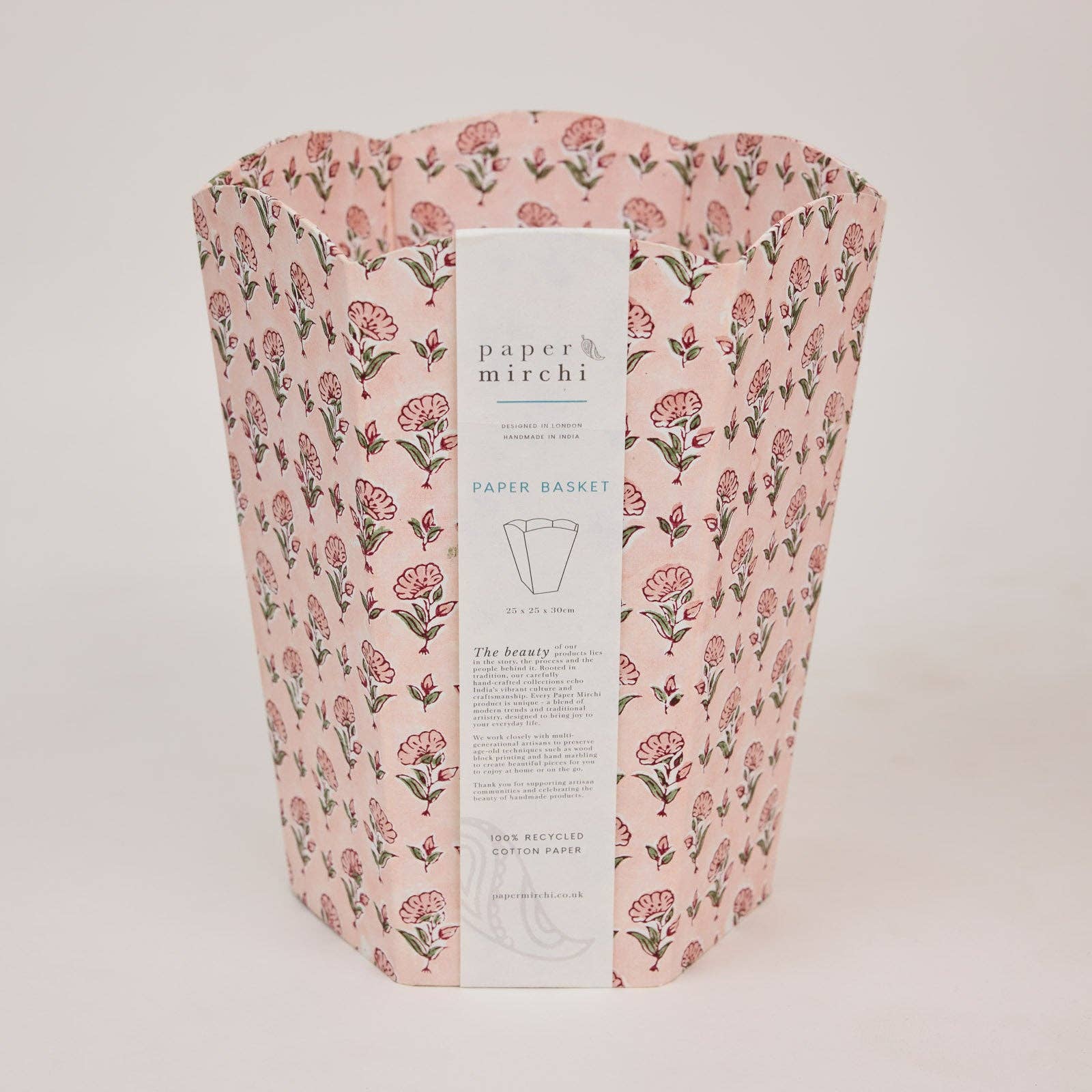 Waste Paper Basket - Ditsy Floral Blush