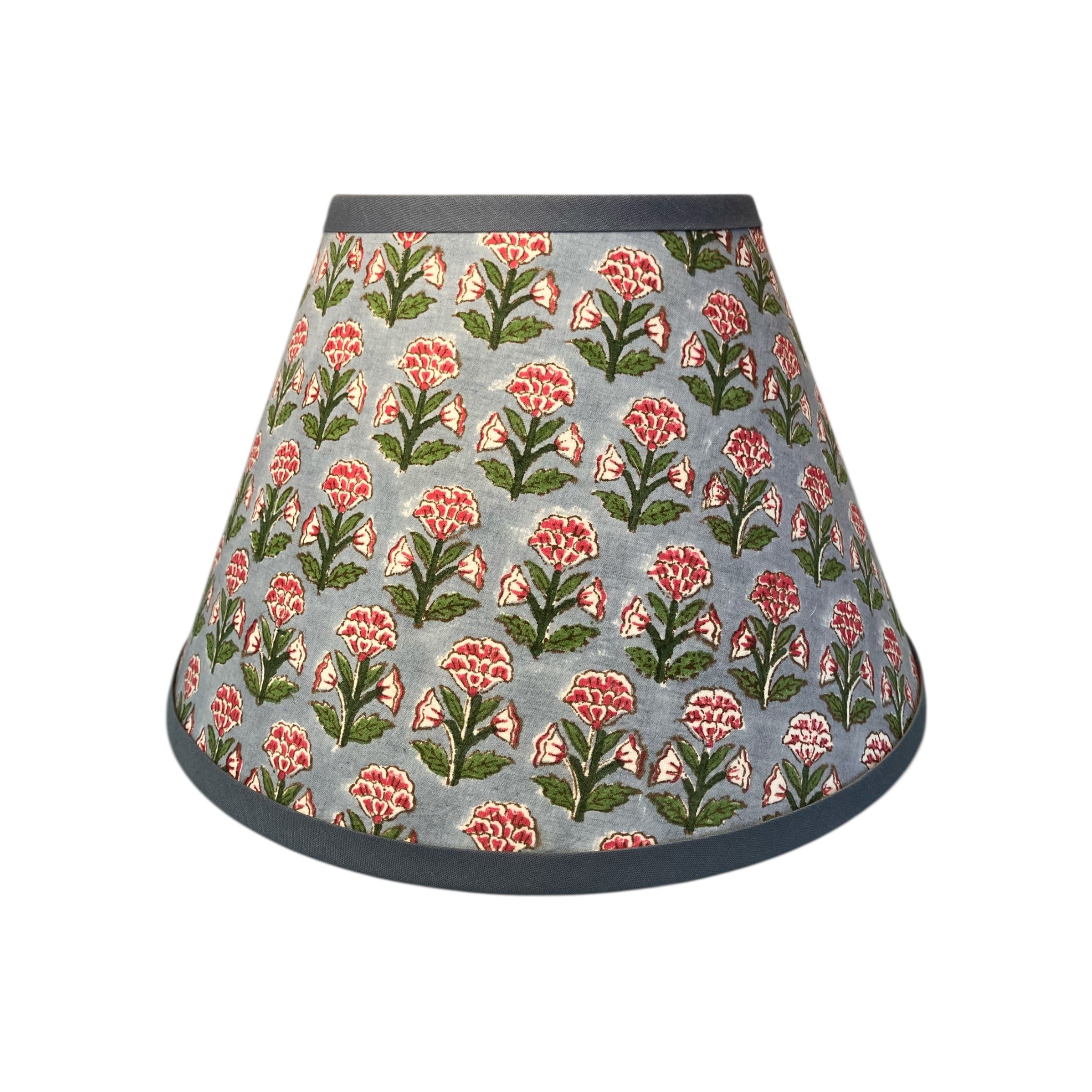 Floral patterned lampshade on a white background