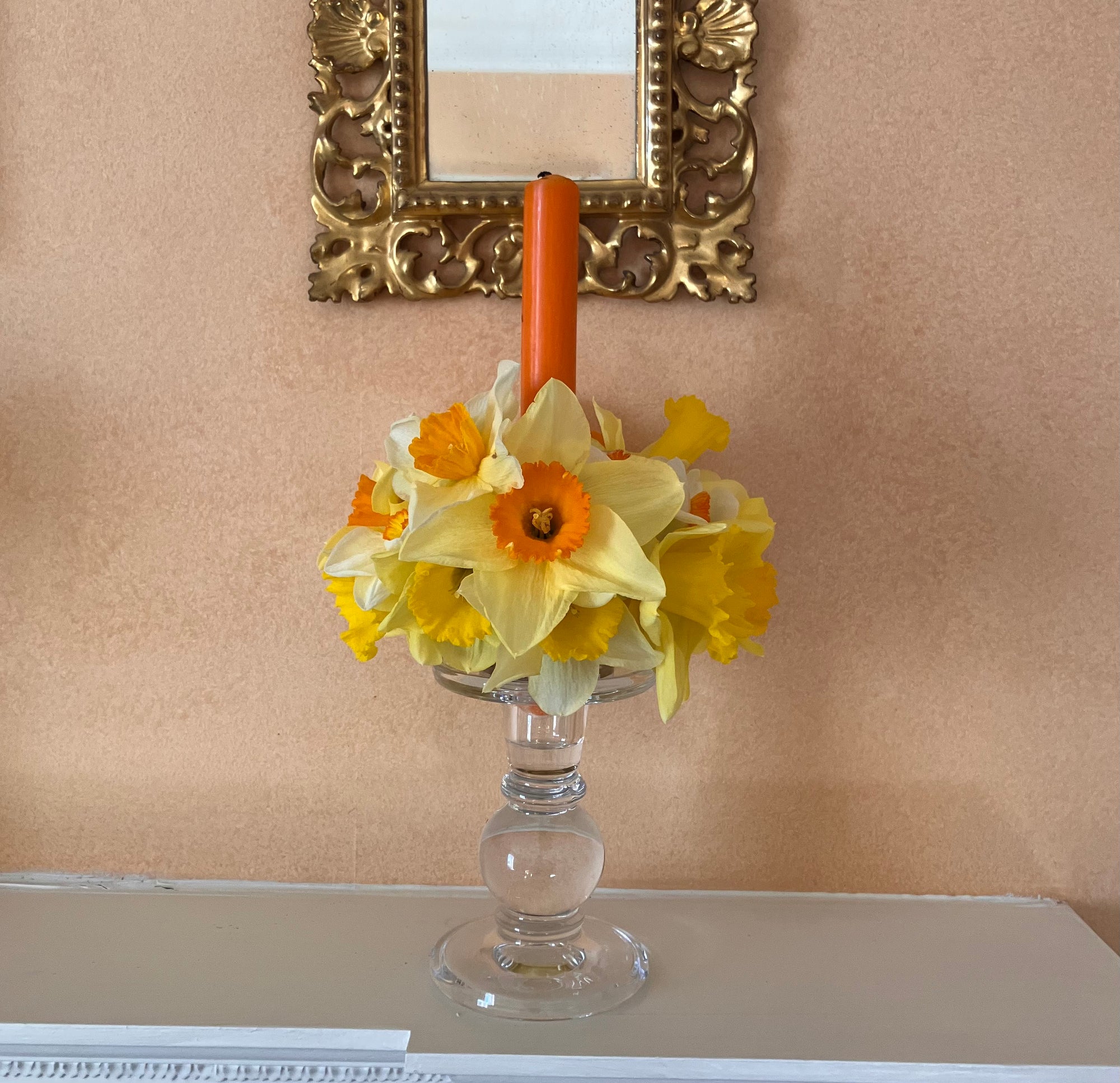 Glass Bobbin Candle Holder