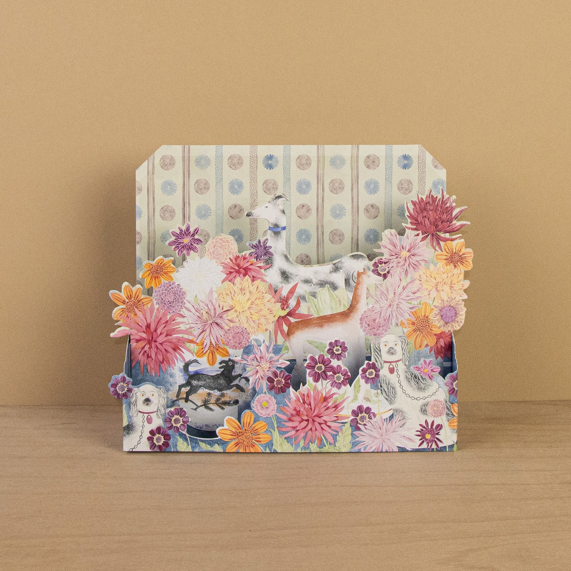 Card Dahlias and Dogs