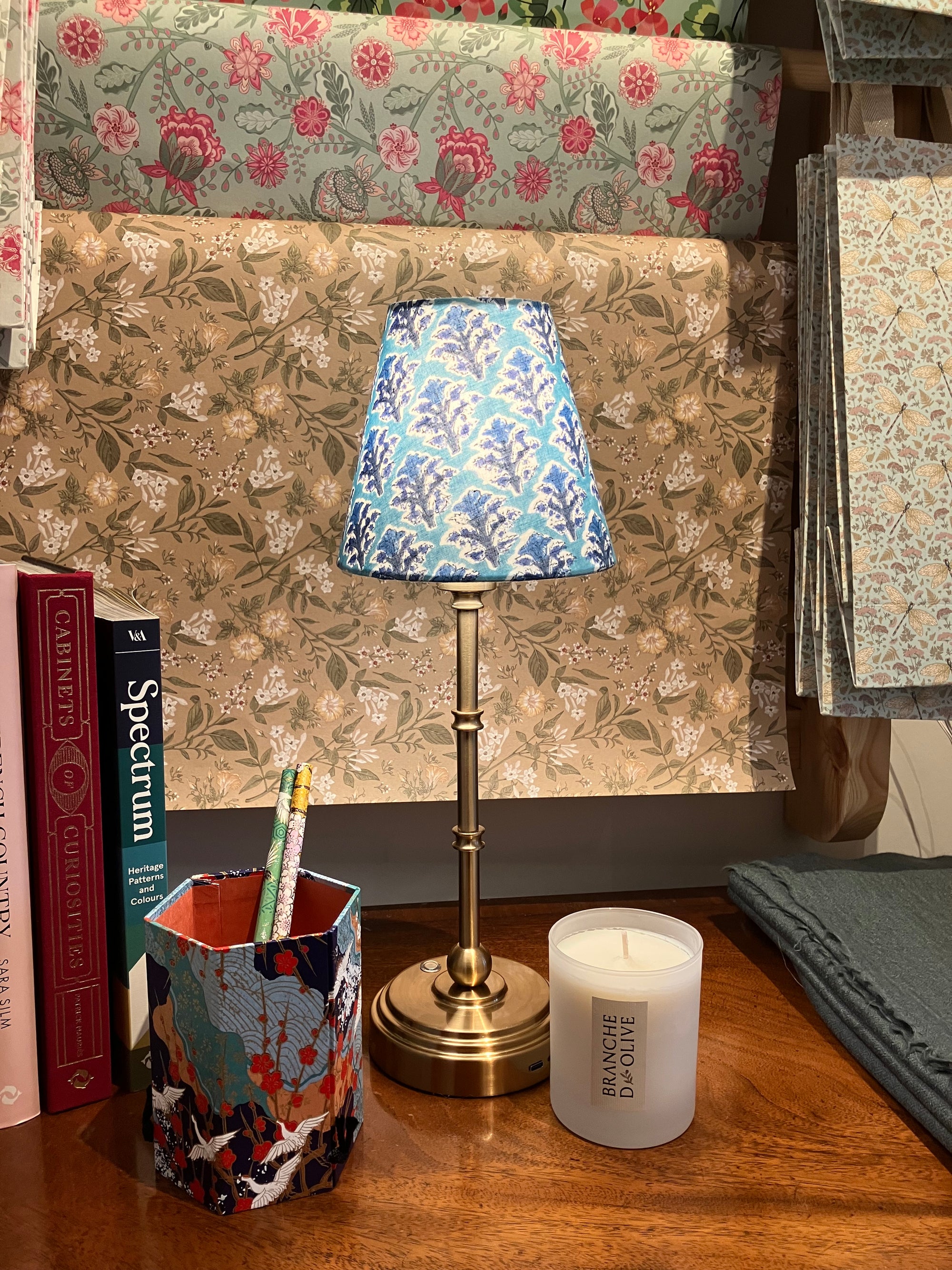 Table Lamp, Rechargeable Aged Brass, Teviot