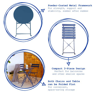 Bistro Set on white background with info