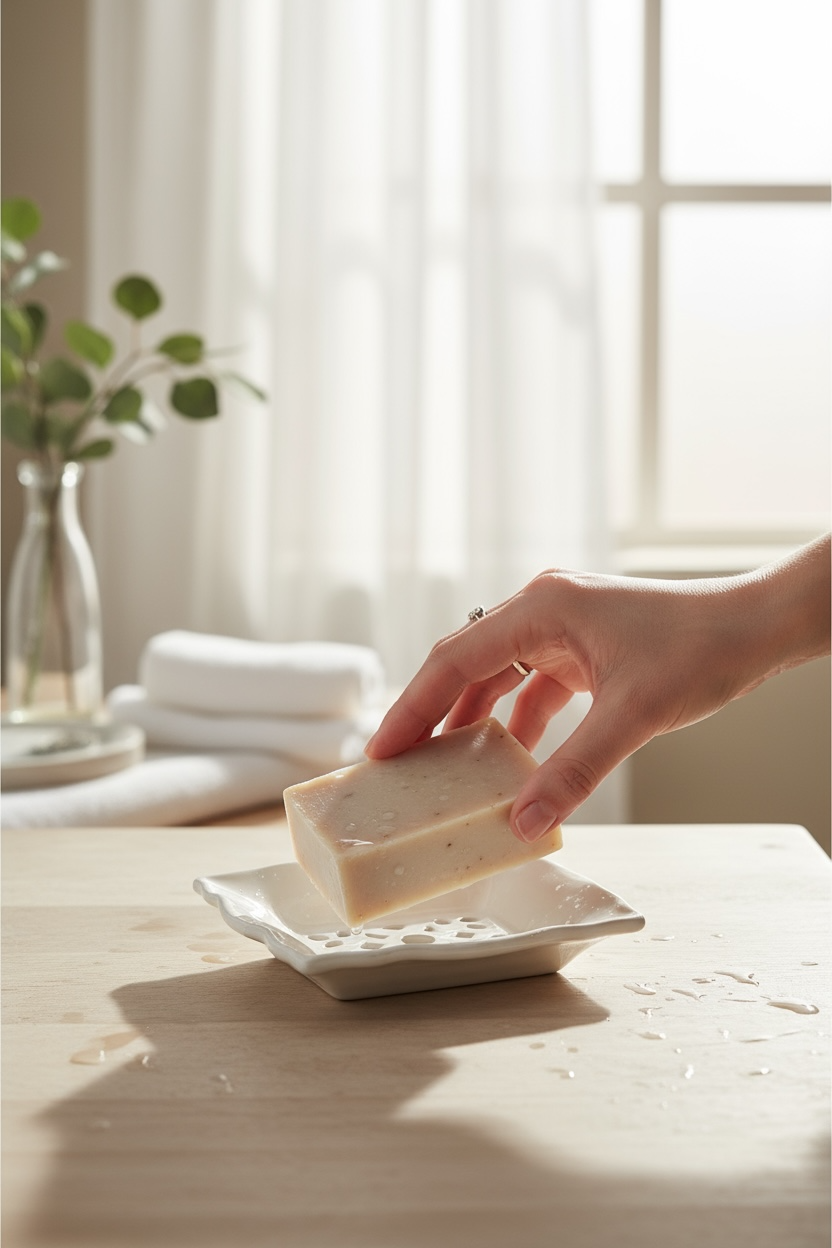 Draining Soap Dish, Gift Boxed with Soap