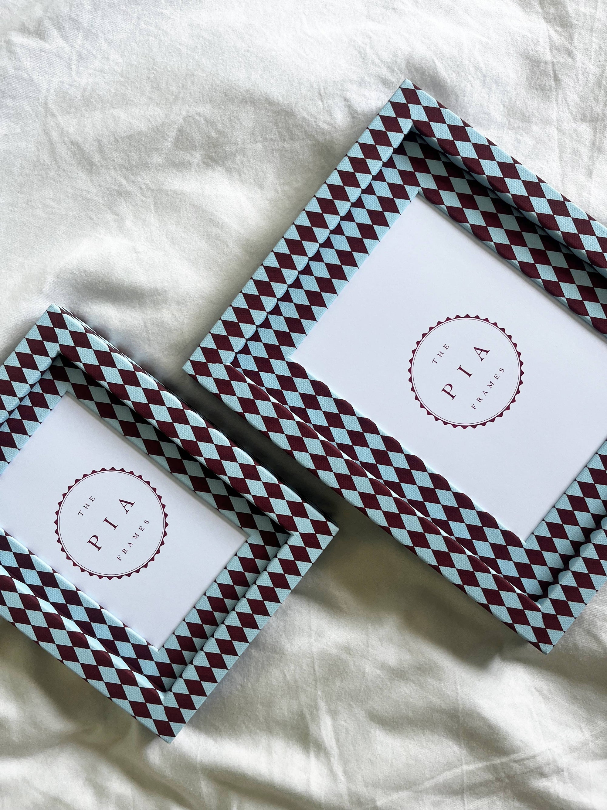 Burgundy & Blue Harlequin Frame, Small