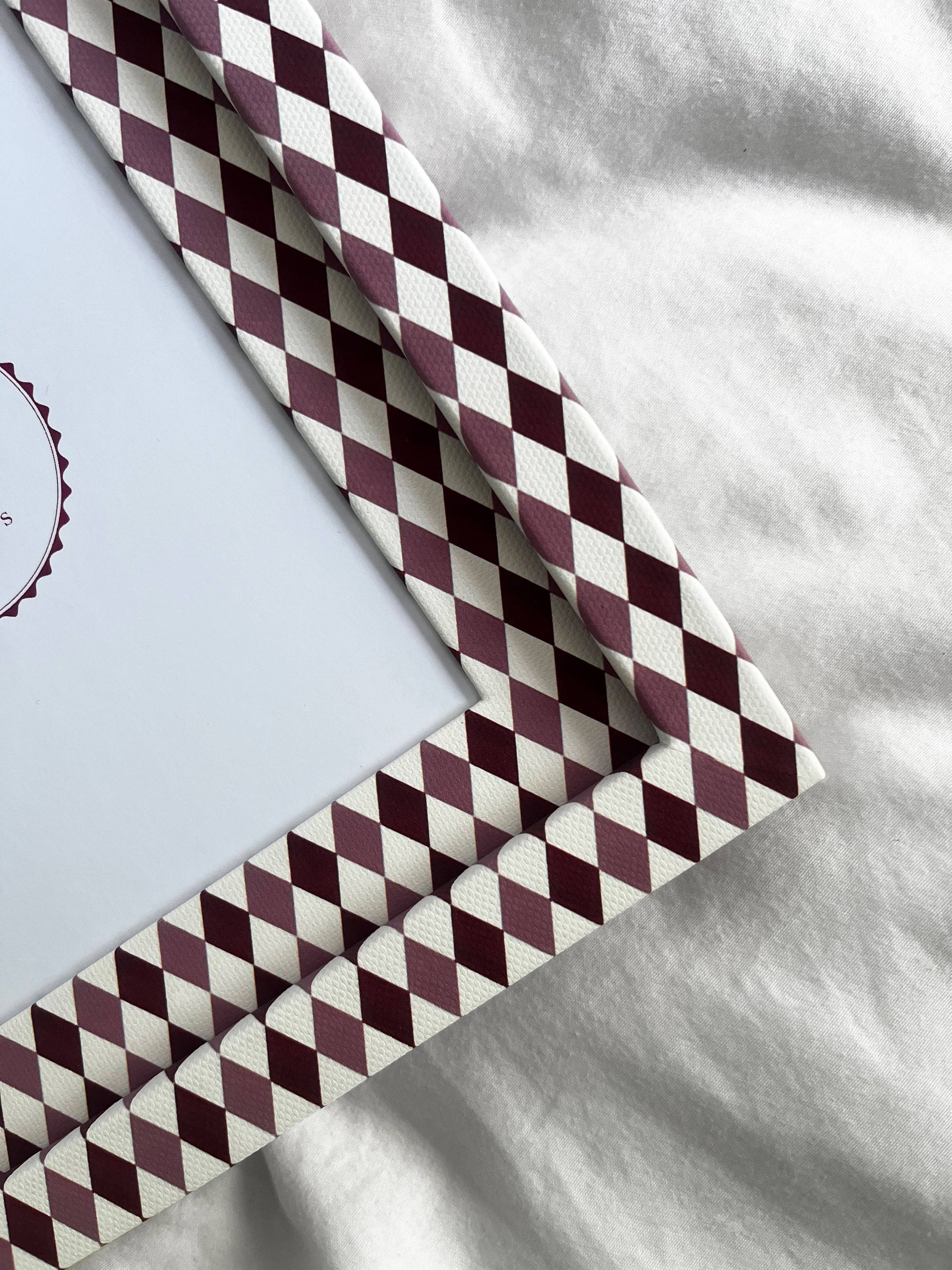 Burgundy & Blush Harlequin Frame, Large