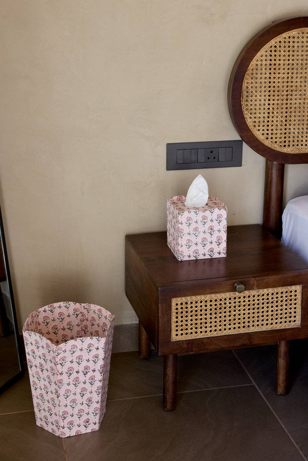 Waste Paper Basket - Ditsy Floral Blush