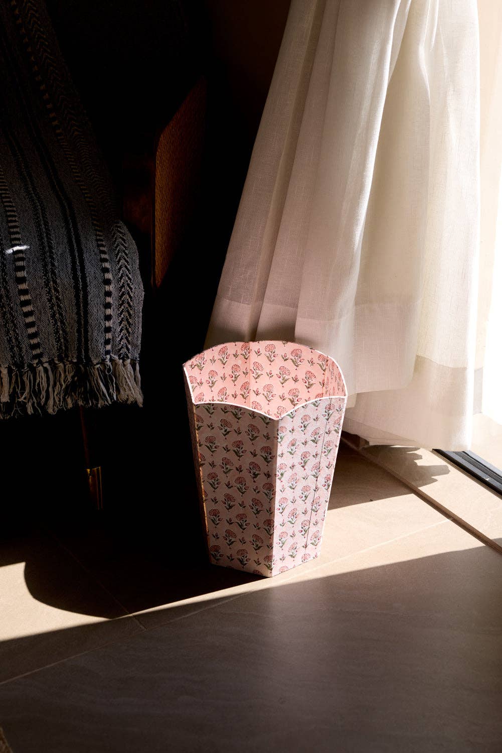 Waste Paper Basket - Ditsy Floral Blush