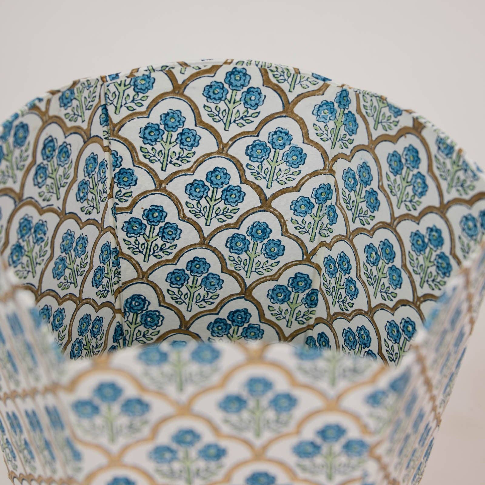 Waste Paper Basket - Blue Floral Trellis