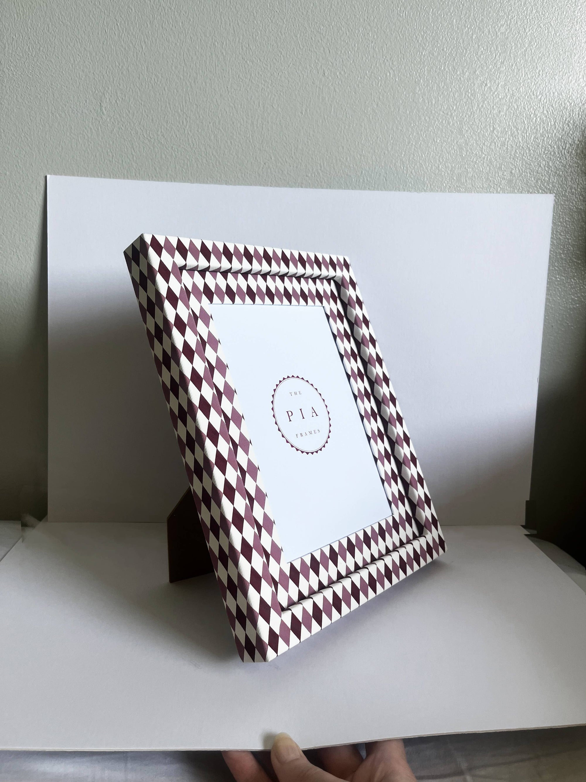 Burgundy & Blush Harlequin Frame, Small