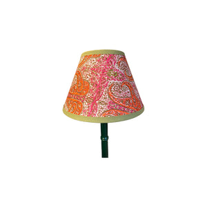 Decorative lampshade with paisley pattern on a white background