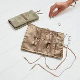 Jewellery Roll with Beading, Pistachio