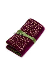 Jewellery Roll with Gold Embroidery, Mulberry